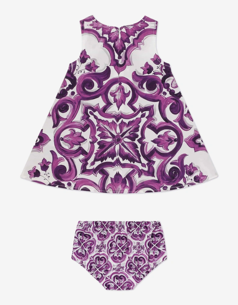 Baby Girls Majolica Dress with Knickers in Purple
