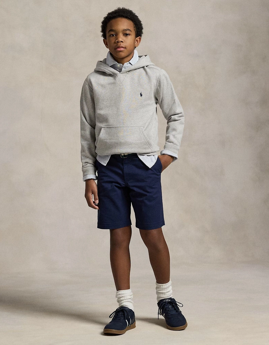 Boys Logo Hoodie in Grey
