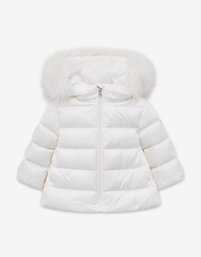 Baby Girls Down Padded Obie Jacket in Ivory
