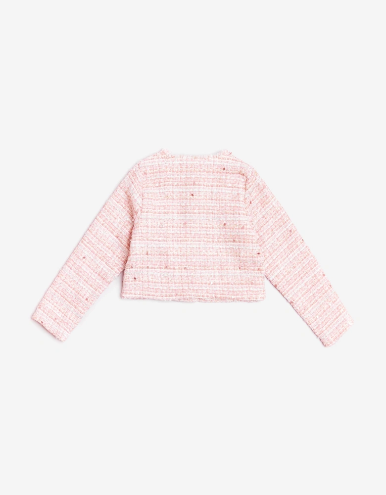 BCBGMAXAZRIA Girls Tweed Jacket in Pink