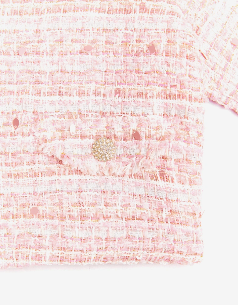 BCBGMAXAZRIA Girls Tweed Jacket in Pink