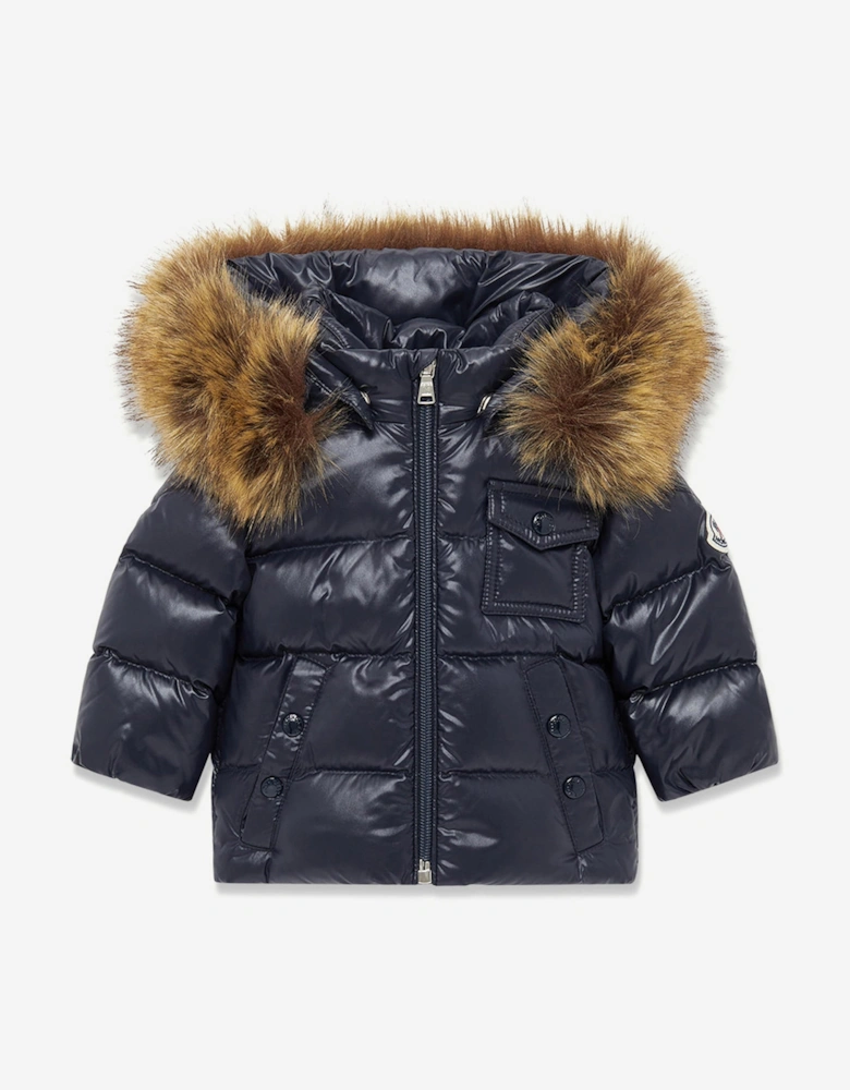 Baby Boys Down Padded K2F Jacket in Navy