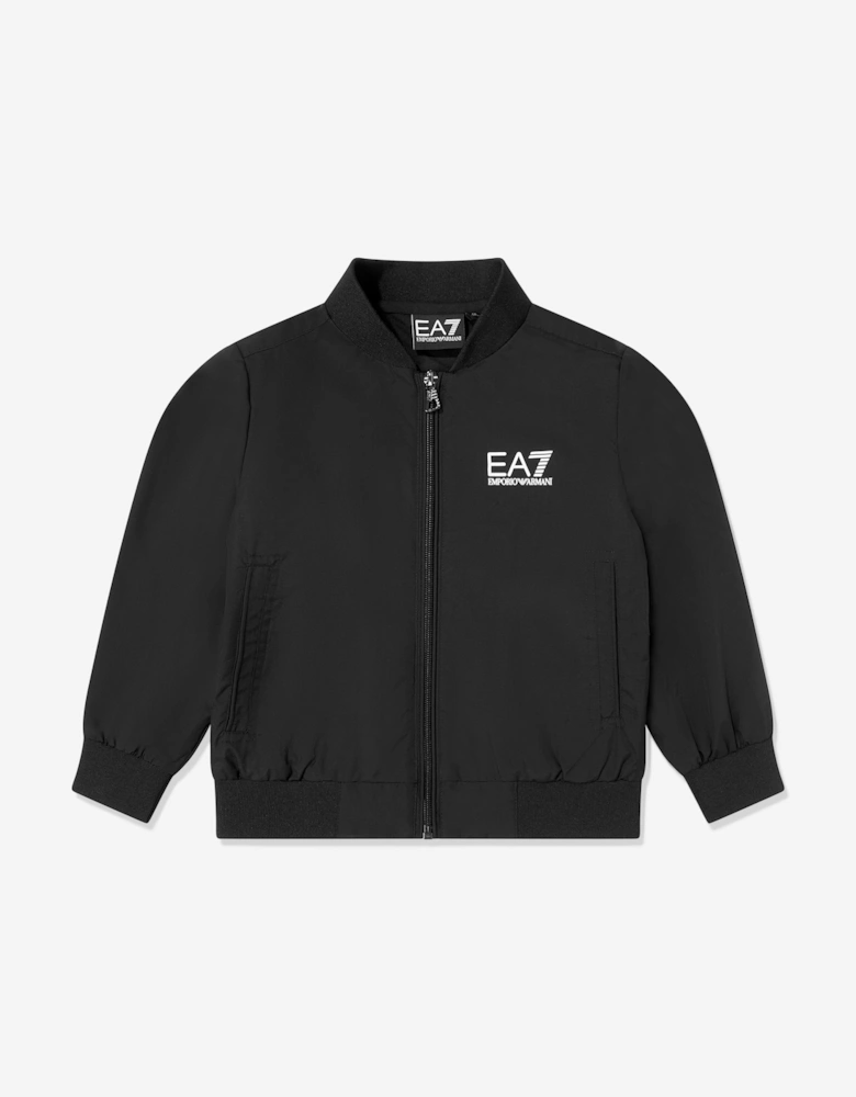 Boys Logo Bomber Jacket in Black