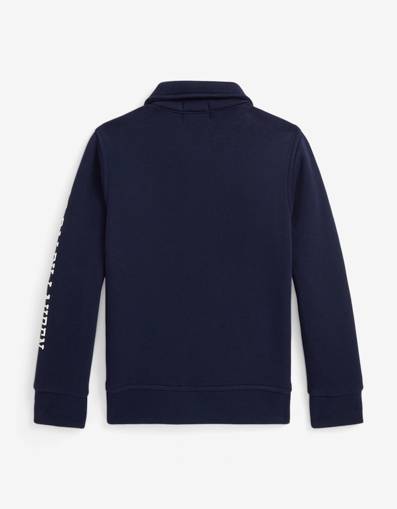 Boys Half Zip Logo Sweatshirt in Navy