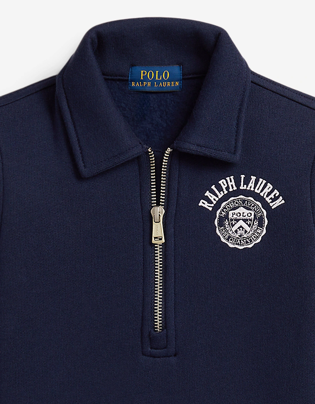 Boys Half Zip Logo Sweatshirt in Navy