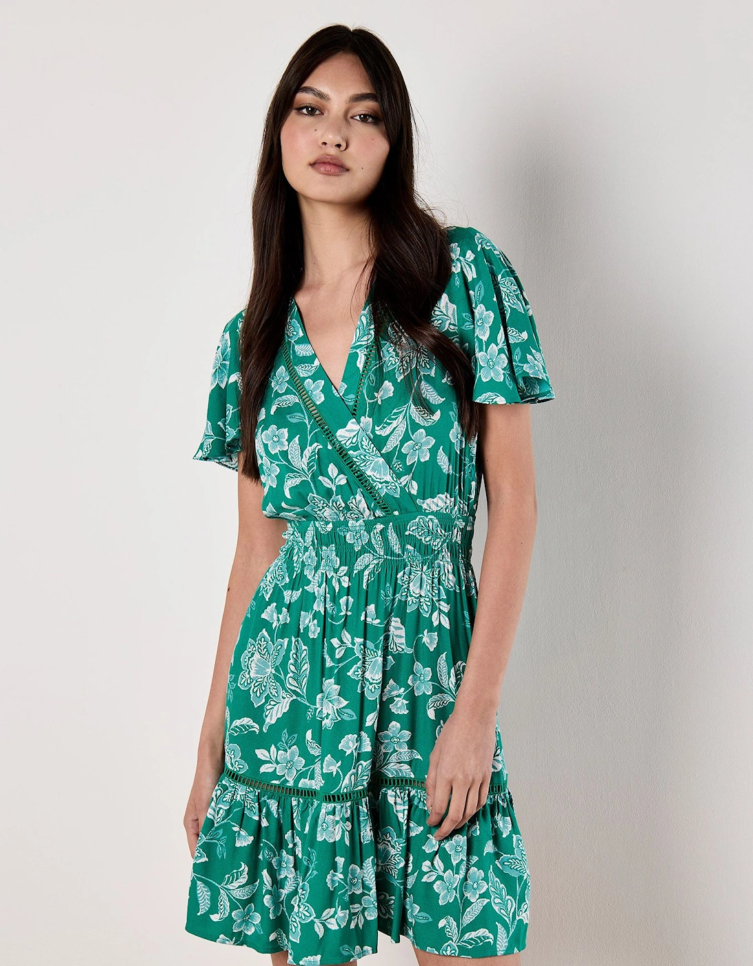 Sarasa Floral Wrap Mini Dress, 2 of 1