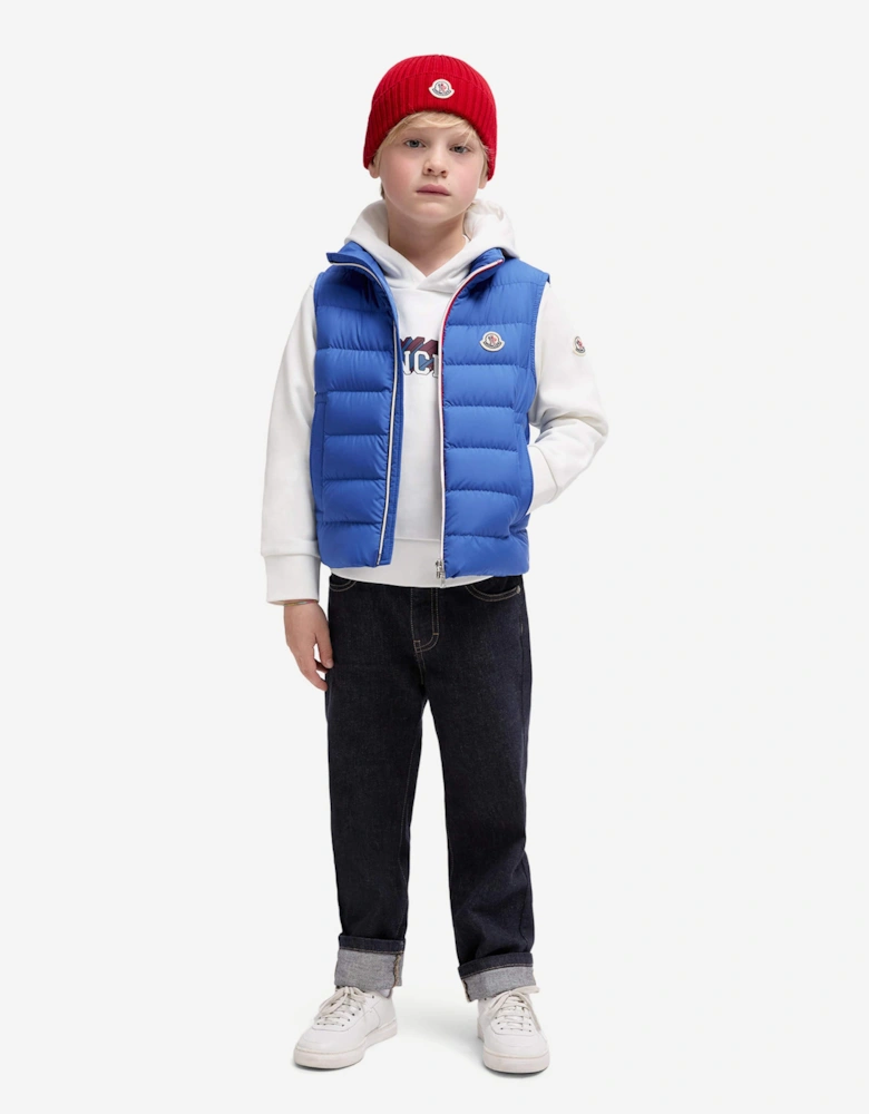 Boys Down Padded Ertavete Gilet in Blue