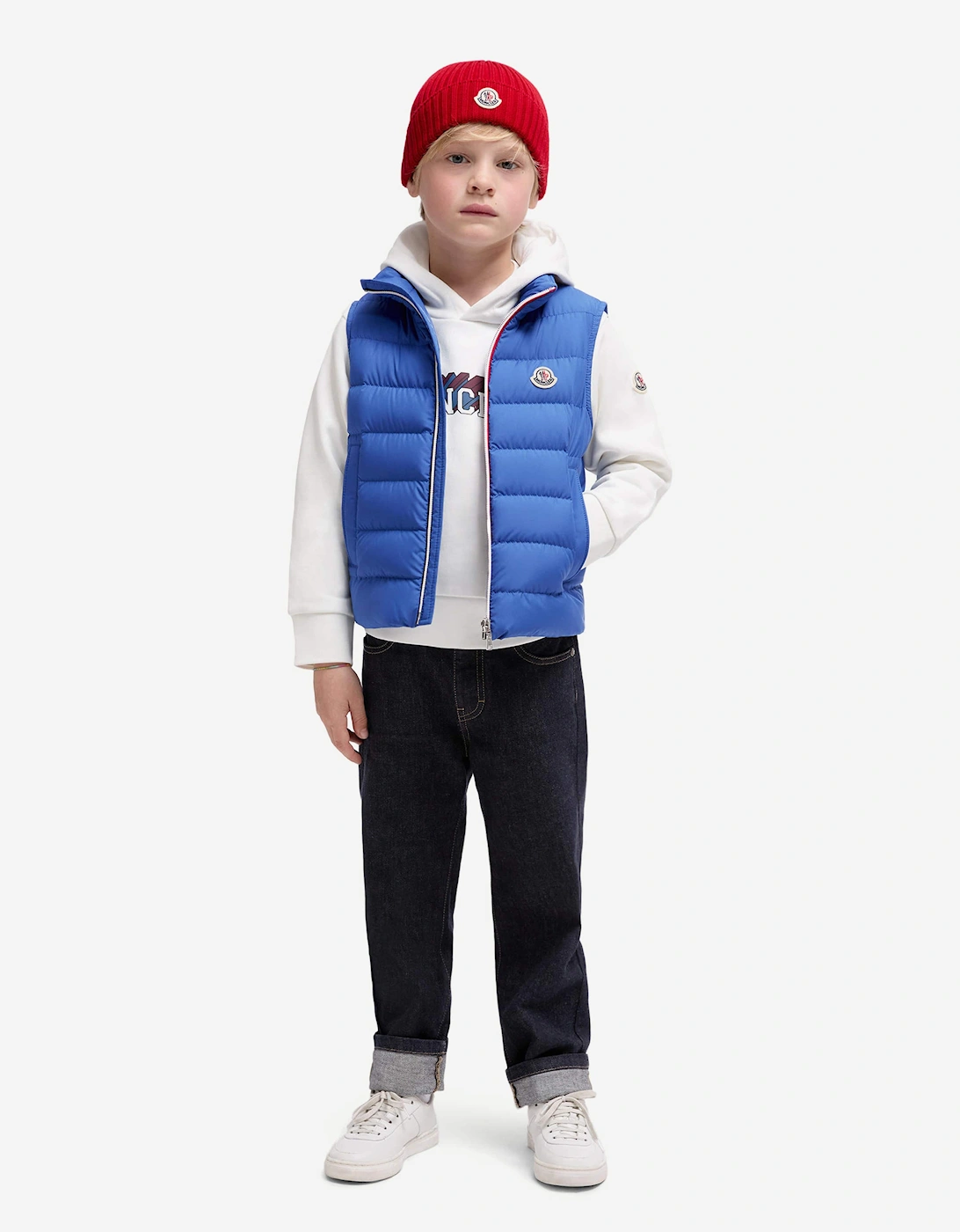Boys Down Padded Ertavete Gilet in Blue