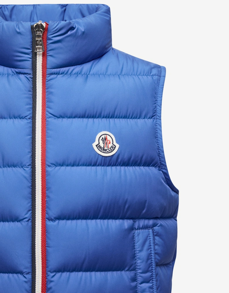 Boys Down Padded Ertavete Gilet in Blue