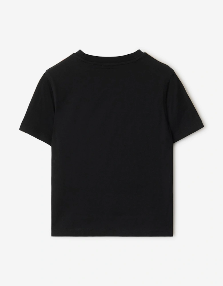 Boys Cedar Check Tape T-Shirt in Black