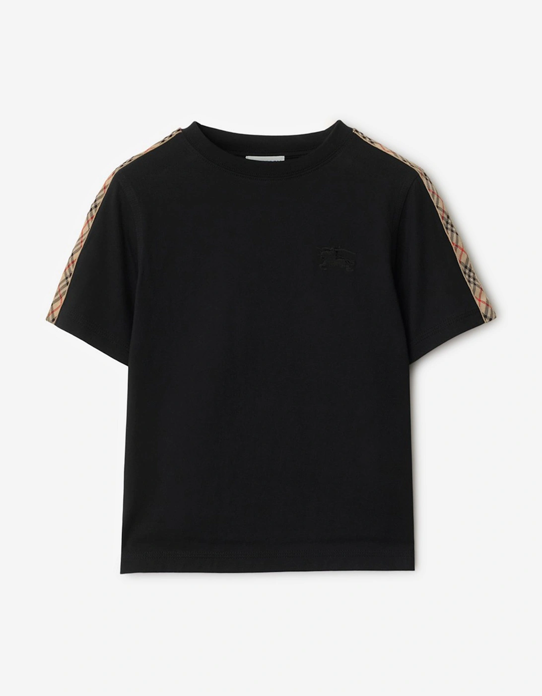 Boys Cedar Check Tape T-Shirt in Black, 5 of 4