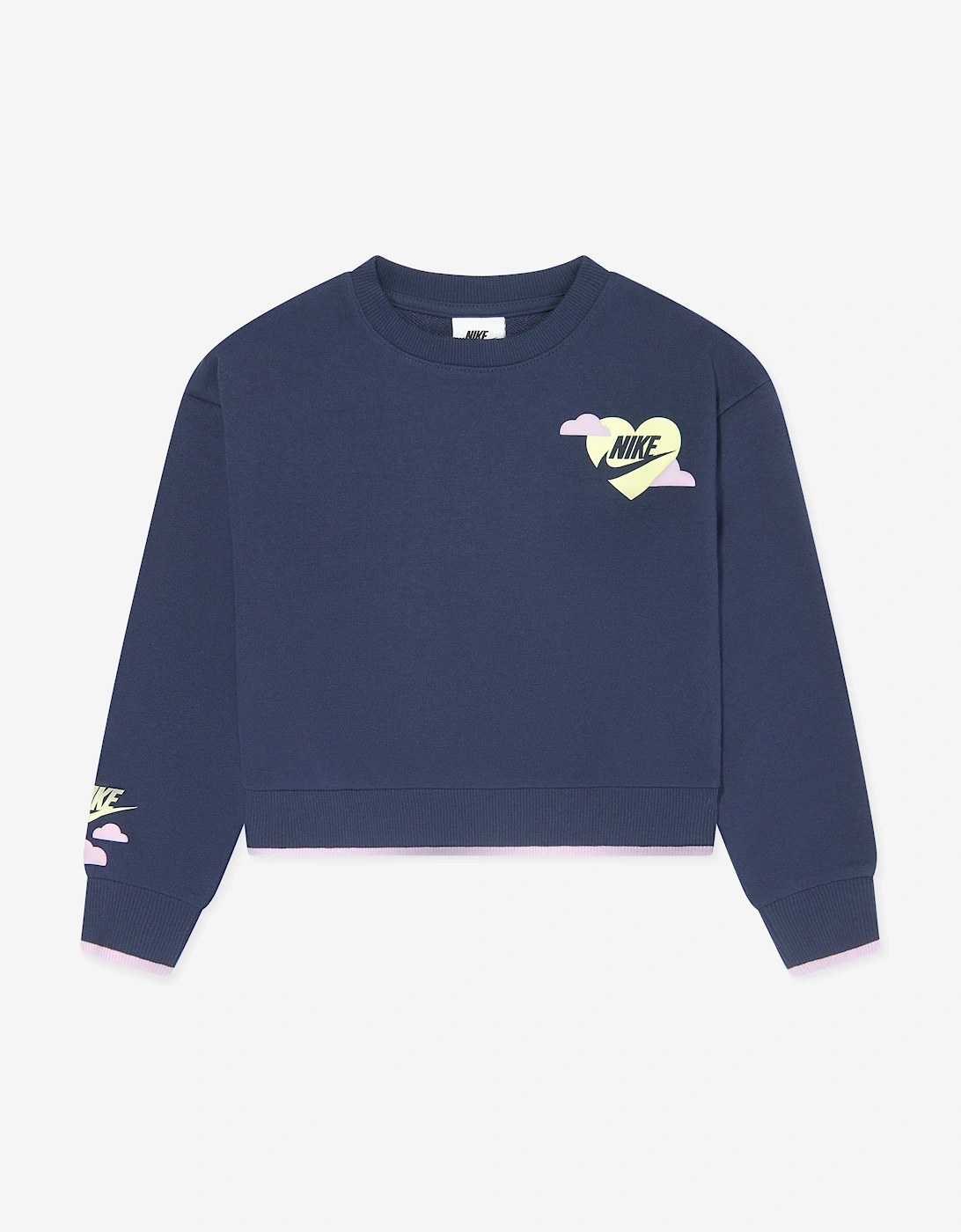 Girls Sweet Swoosh Sweatshirt in Navy, 5 of 4