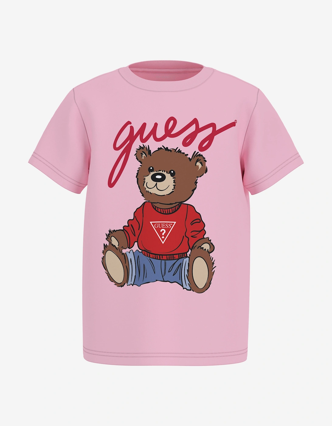 Girls Teddy Bear T-Shirt in Pink, 5 of 4