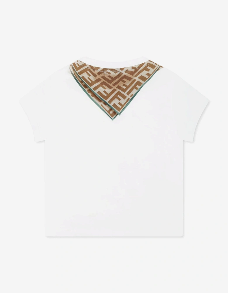 Baby Boys Scarf Print T-Shirt in White