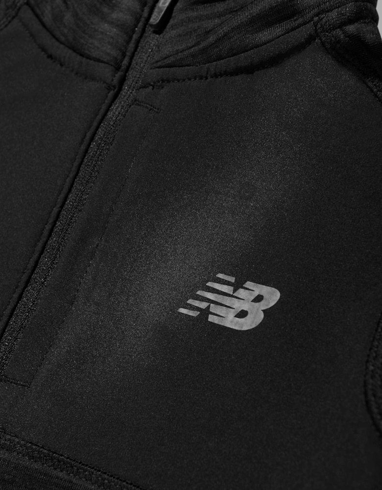 Boys Heat Grid 1/4 Zip Sweatshirt in Black