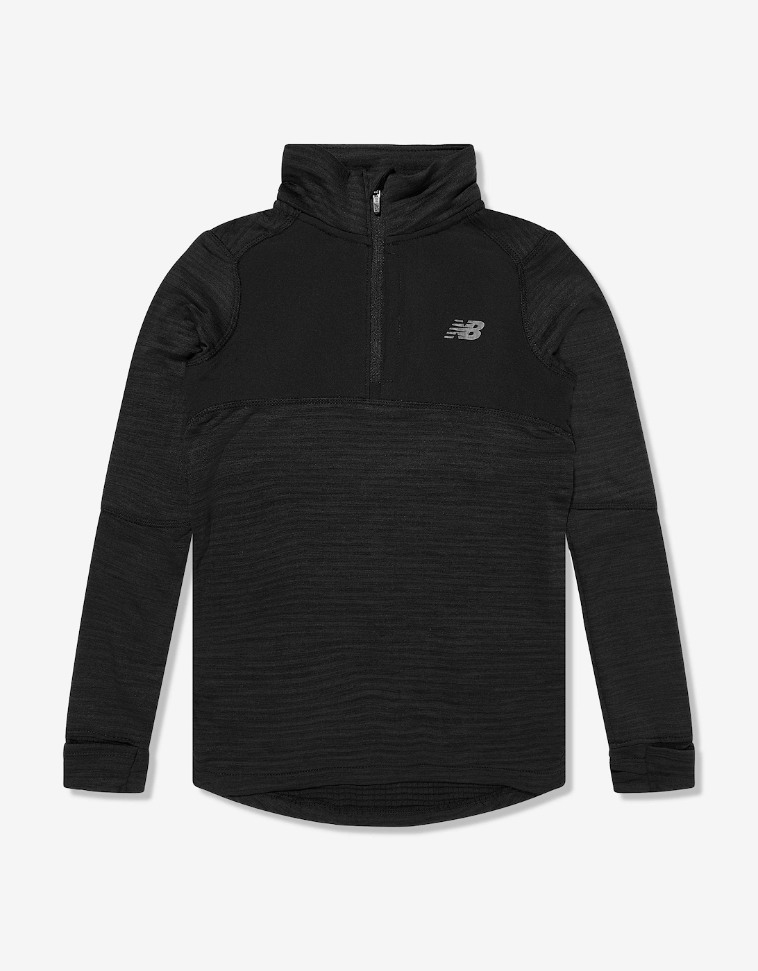 Boys Heat Grid 1/4 Zip Sweatshirt in Black, 5 of 4
