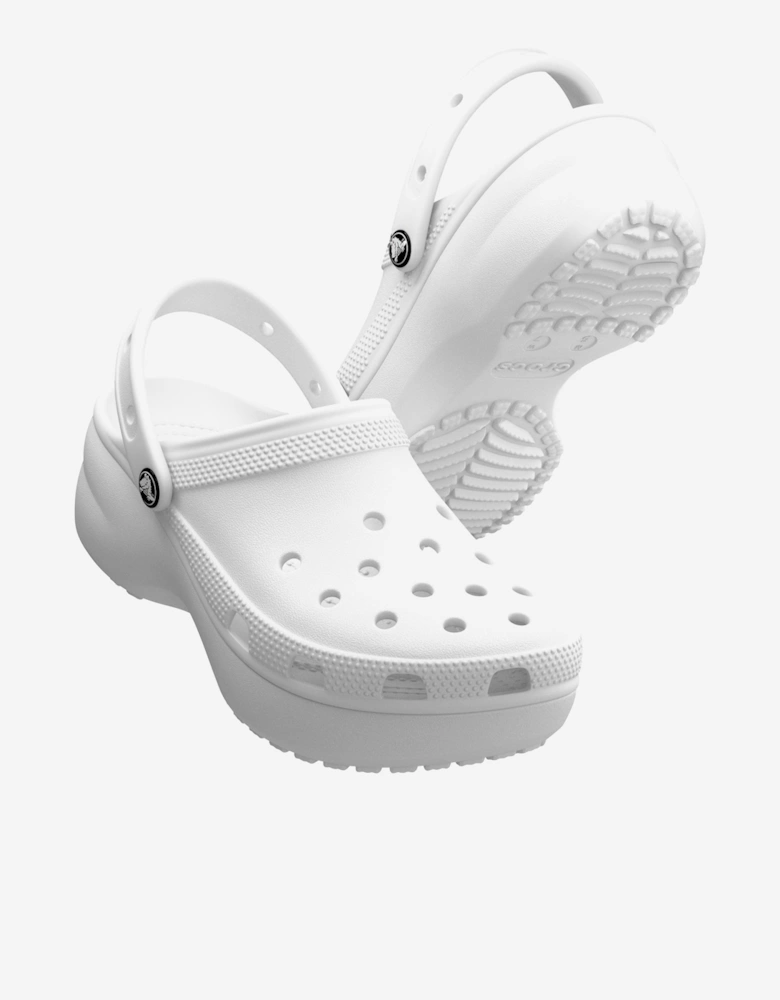 Girls Classic Platform Clog in White