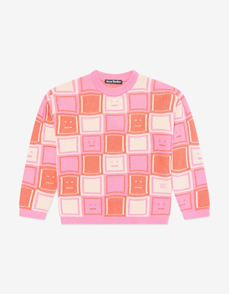 Kids Klock Wool Knitted Jumper in Pink