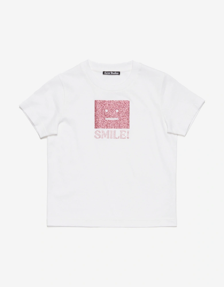 Kids Nash Smiling Face T-Shirt in White