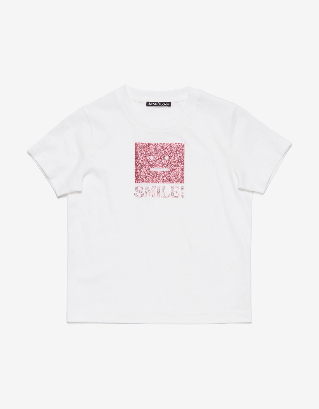 Kids Nash Smiling Face T-Shirt in White, 5 of 4