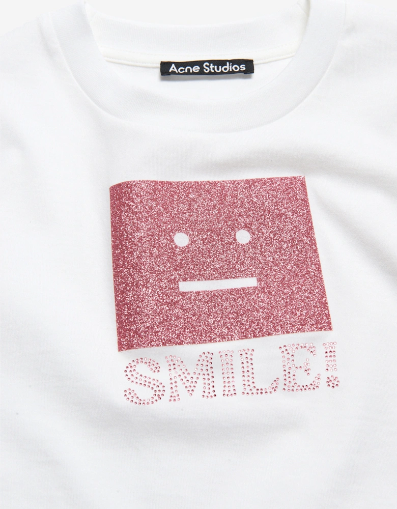 Kids Nash Smiling Face T-Shirt in White