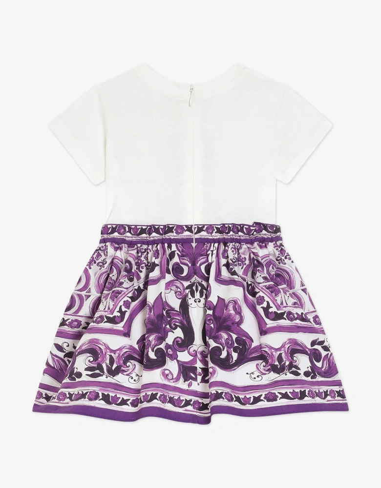 Baby Girls Majolica Print Dress with Knickers in Purple