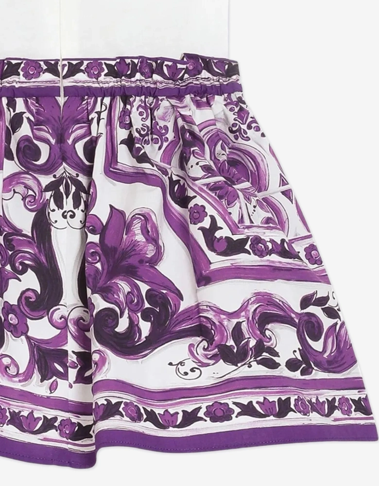 Baby Girls Majolica Print Dress with Knickers in Purple