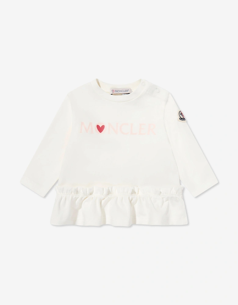 Baby Girls Heart Logo Legging Set in Ivory