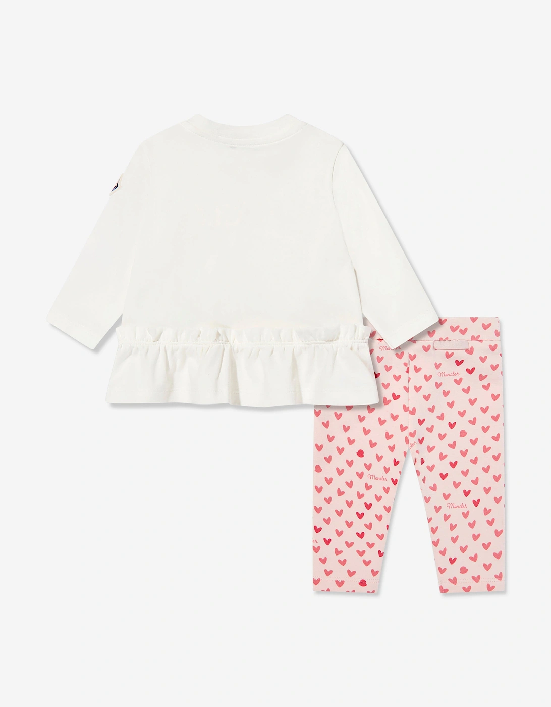 Baby Girls Heart Logo Legging Set in Ivory