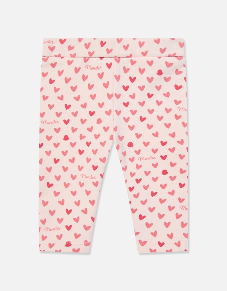 Baby Girls Heart Logo Legging Set in Ivory
