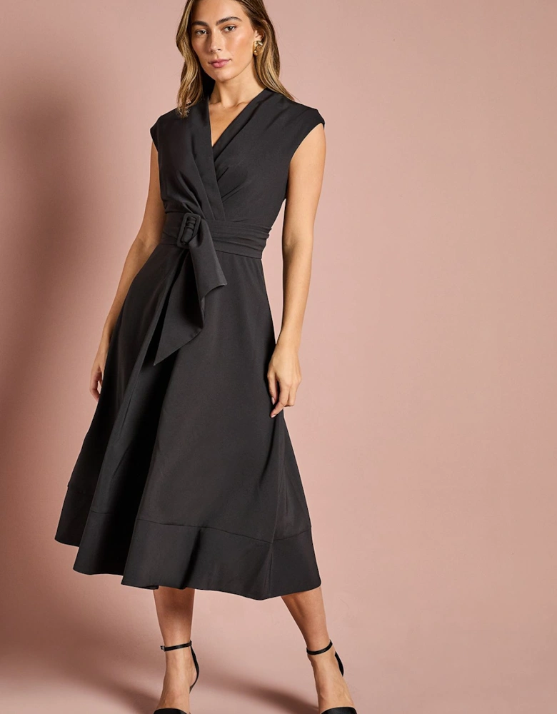 Belted Crepe Dress