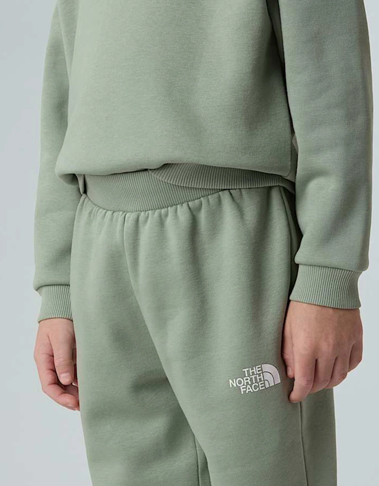 Kids Simple Dome Fleece Tracksuit in Green