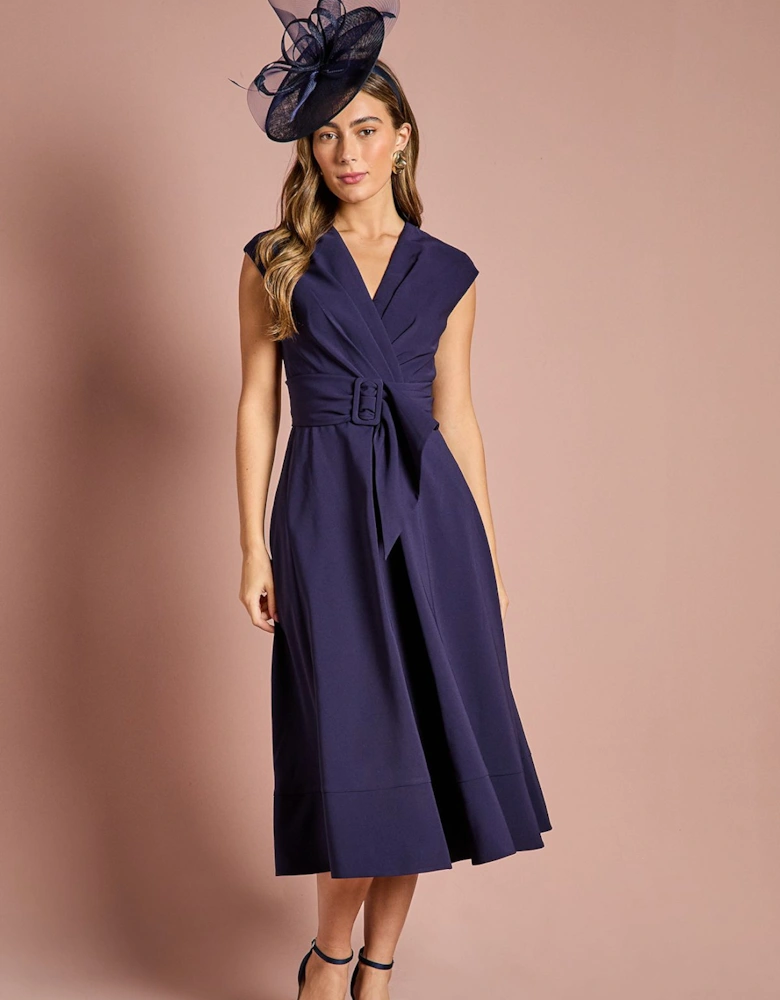 Belted Crepe Dress
