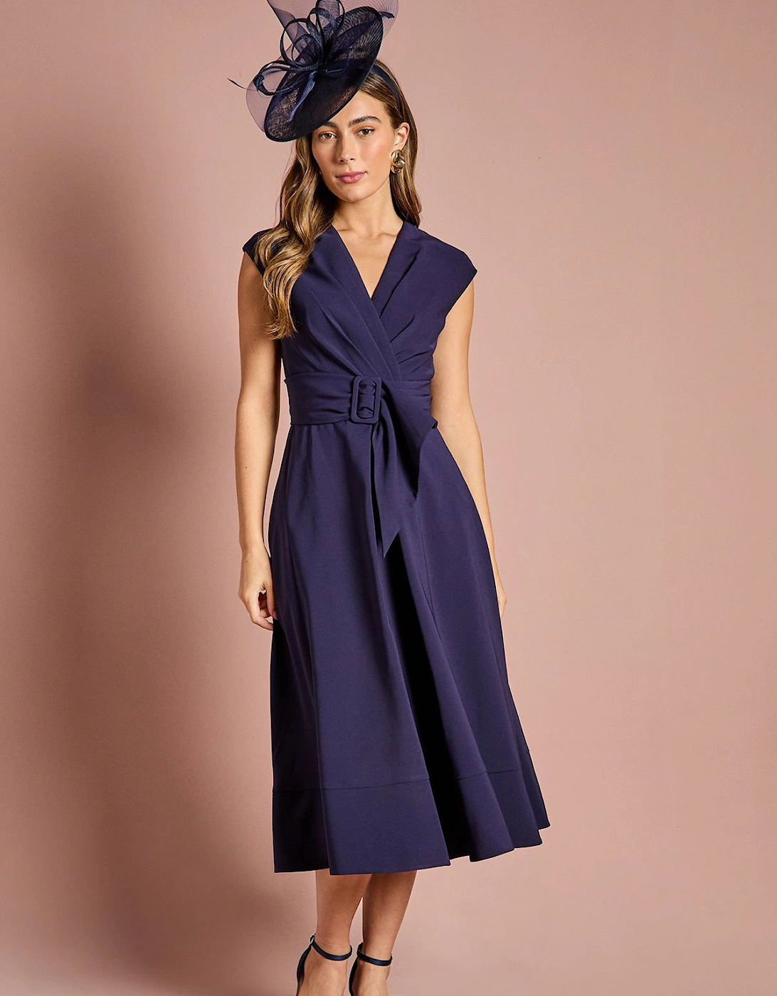Belted Crepe Dress, 2 of 1