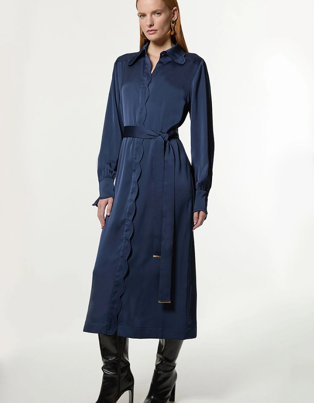 Western Style Woven Midi Shirt Dress, 2 of 1