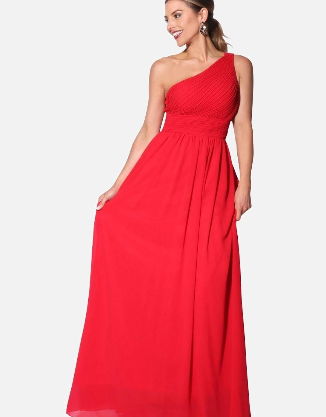 One Shoulder Evening Maxi Dress, 2 of 1
