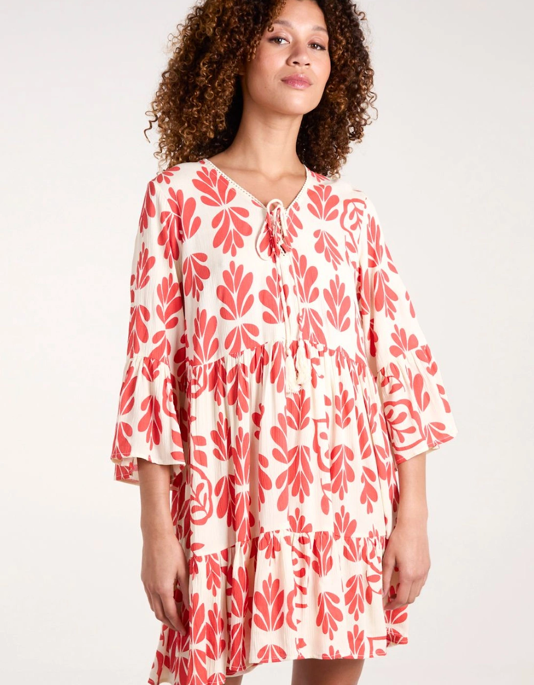 Tie Front Smock Dress, 2 of 1