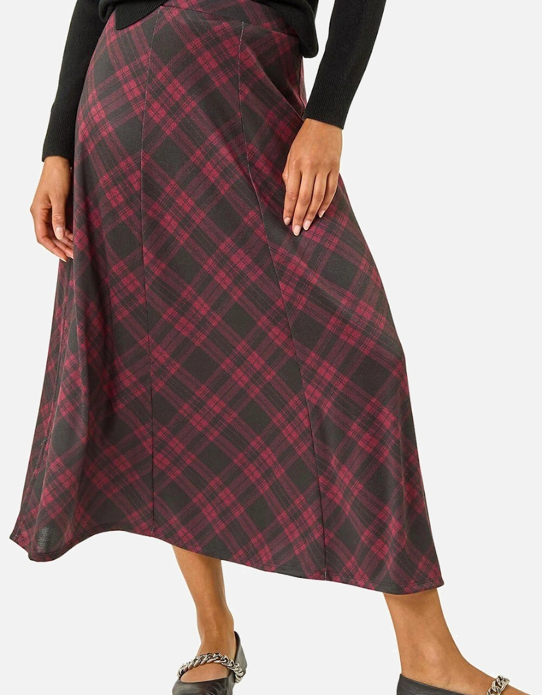 Panelled Check Midi Skirt, 2 of 1