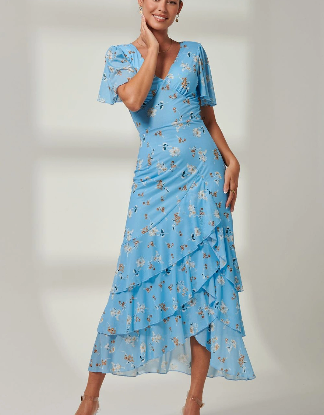 Daleysa Frill Hem Mesh Maxi Dress, 2 of 1