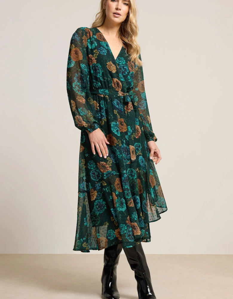 Tall Floral Chiffon Dobby Dress