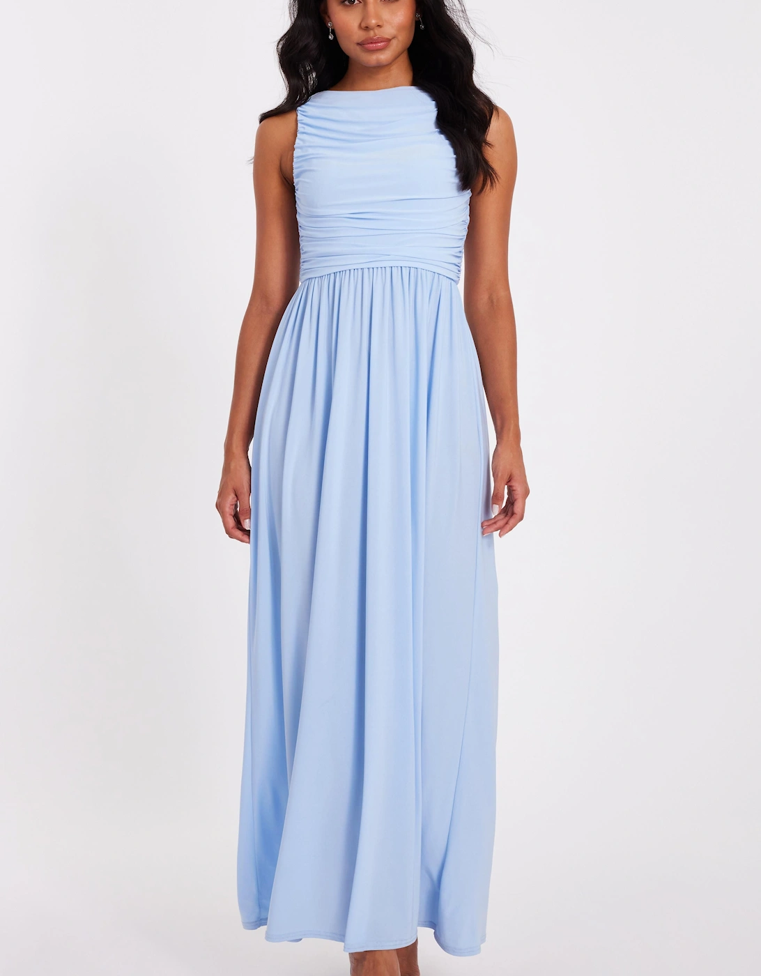 Light Blue Ruched Midaxi Dress, 2 of 1