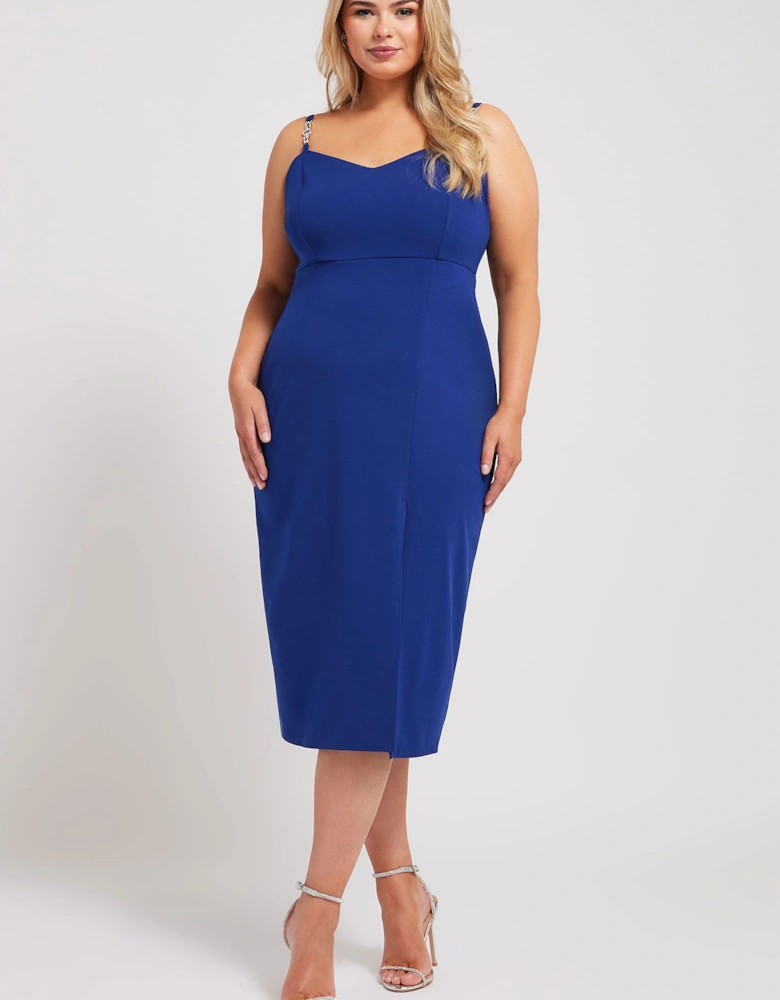 Diamante Strap Midi Dress