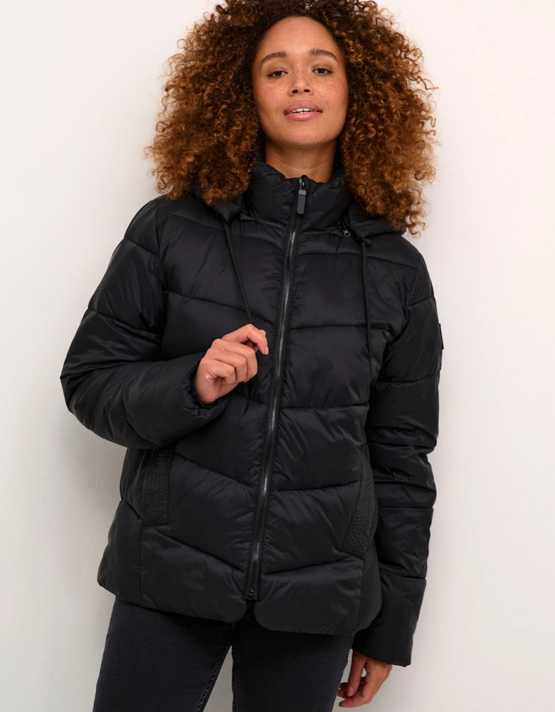 Susanne Hood Zipper Puffer Jacket Plain