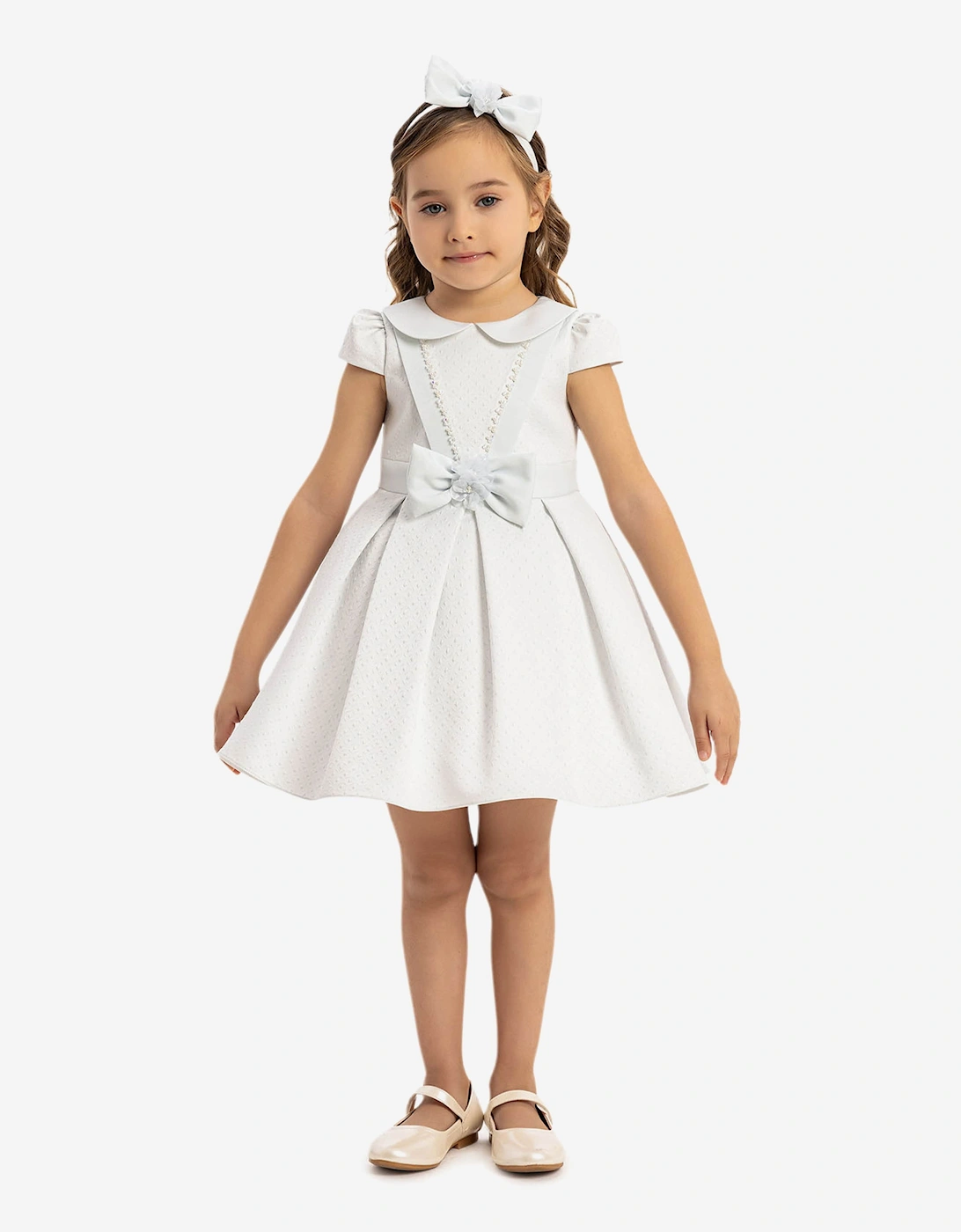 Baby Girls Dress with Headband in Blue, 7 of 6