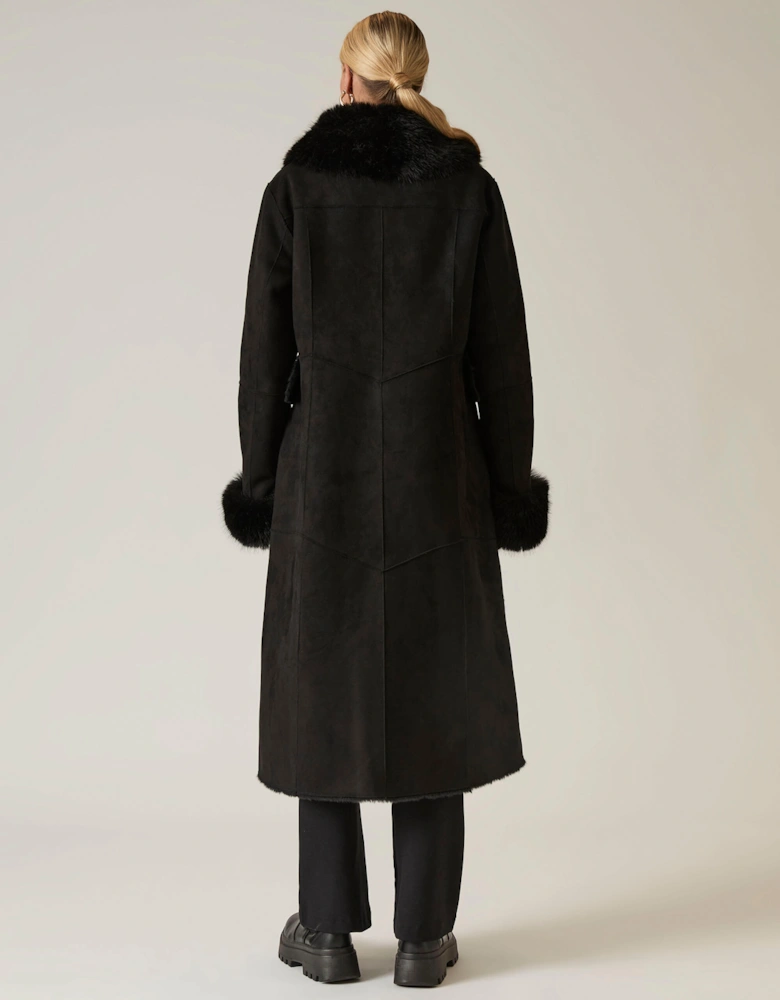 Black Faux Fur Coat