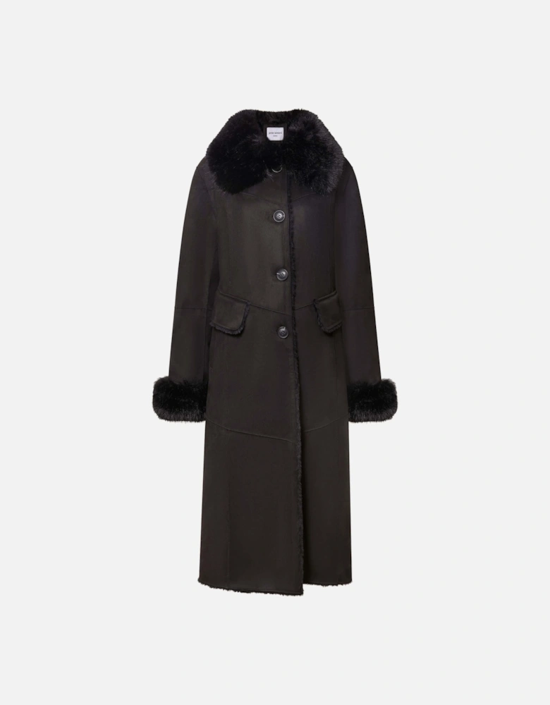 Black Faux Fur Coat