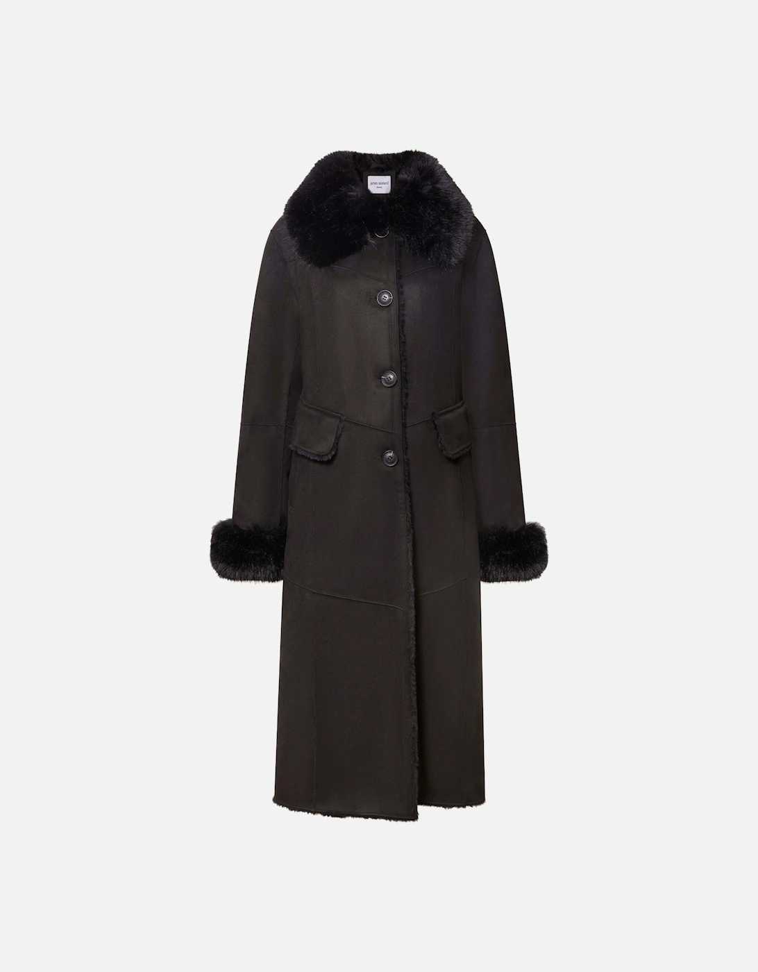 Black Faux Fur Coat