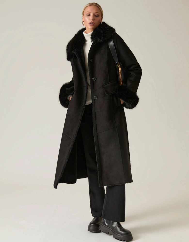 Black Faux Fur Coat