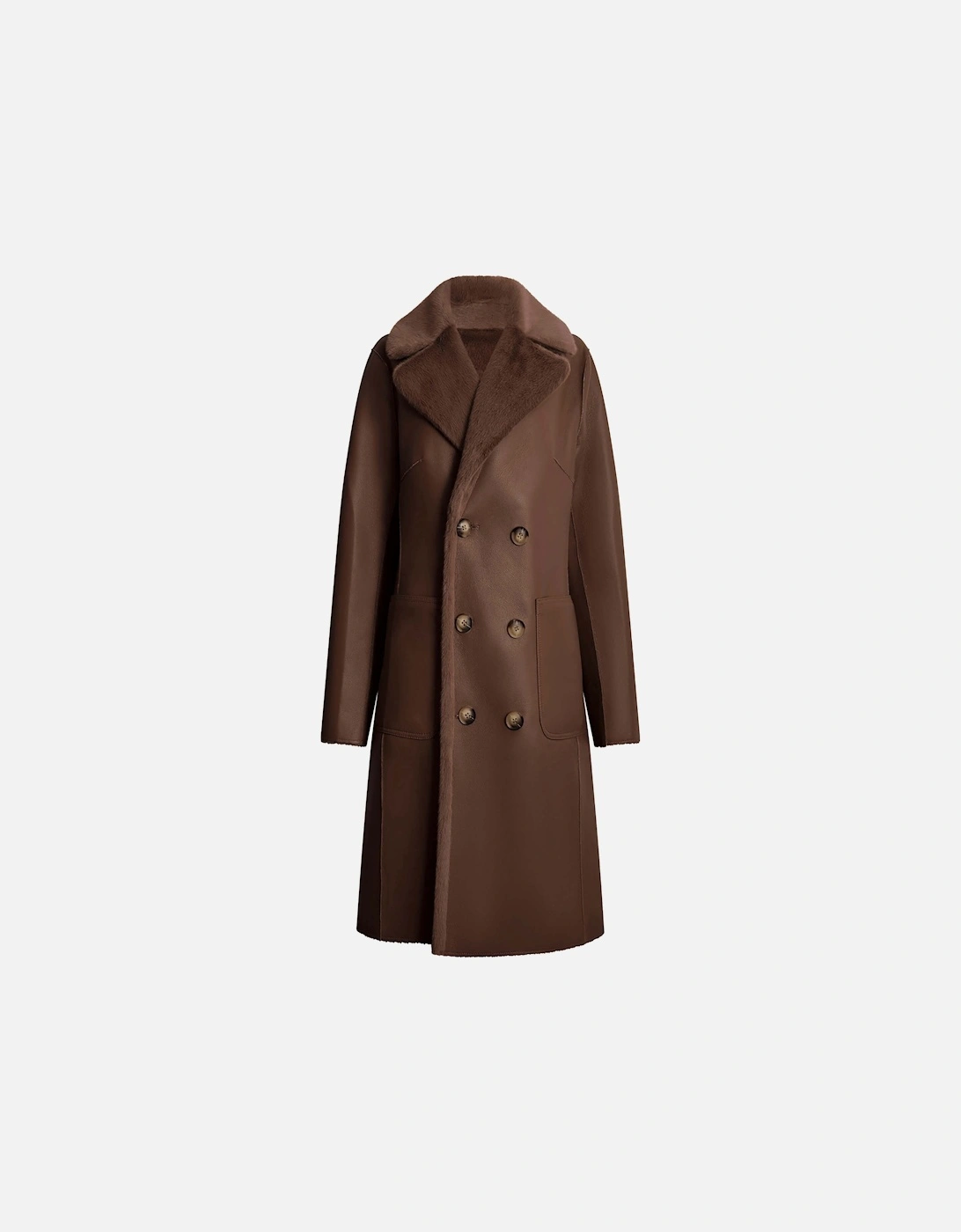 Brown Reversible Faux Fur Coat