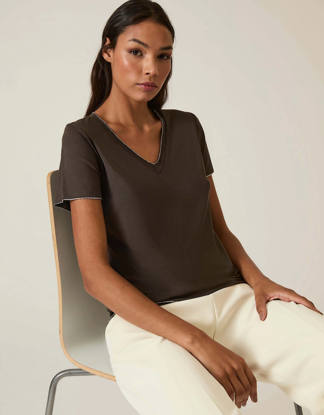 Brown V-neck T-shirt, 6 of 5